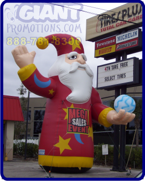 Red wizard giant promotional balloon