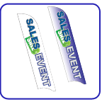 Sales event 2 sided feather flags.