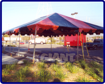 Black and orange tent