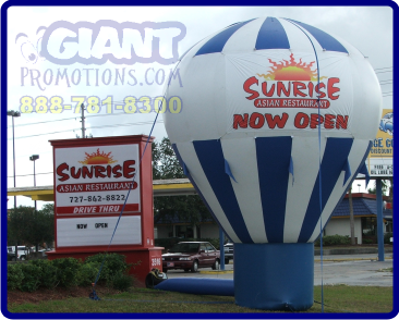 Cold air balloon with custom banner giant inflatable advertising balloon.