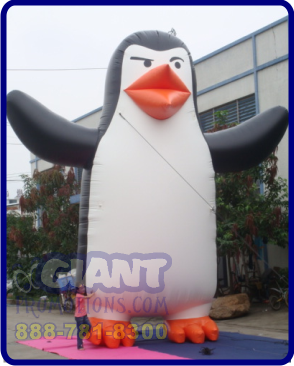 Black and white penguin giant inflatable advertising balloon.