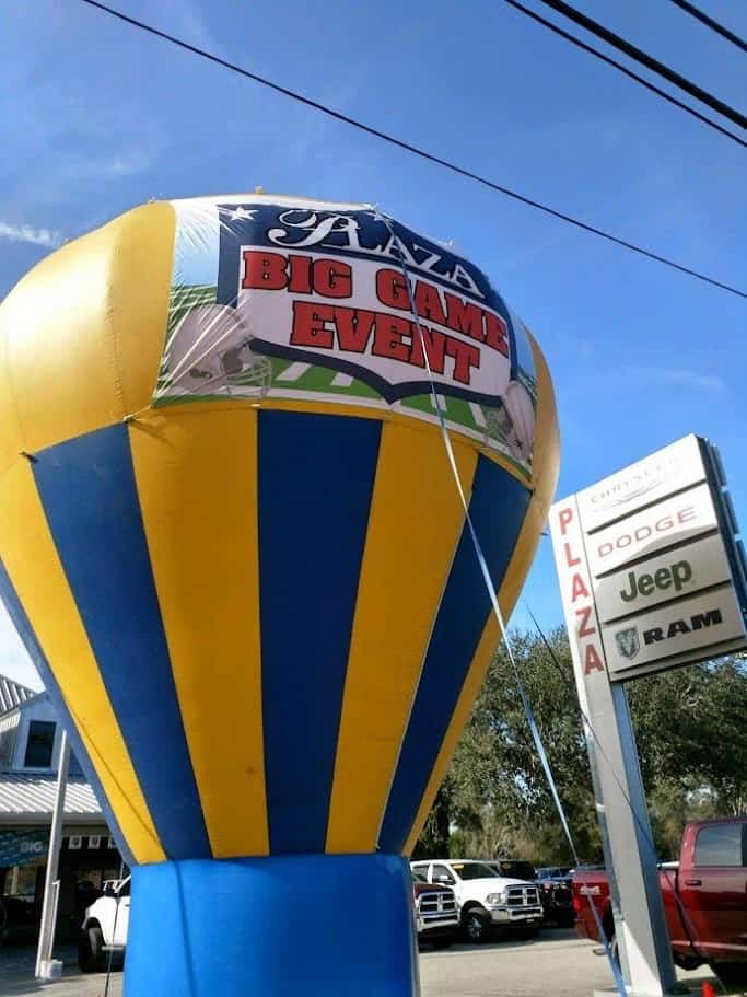 Custom advertising inflatables and inflatable advertising balloons for rent in Florida.