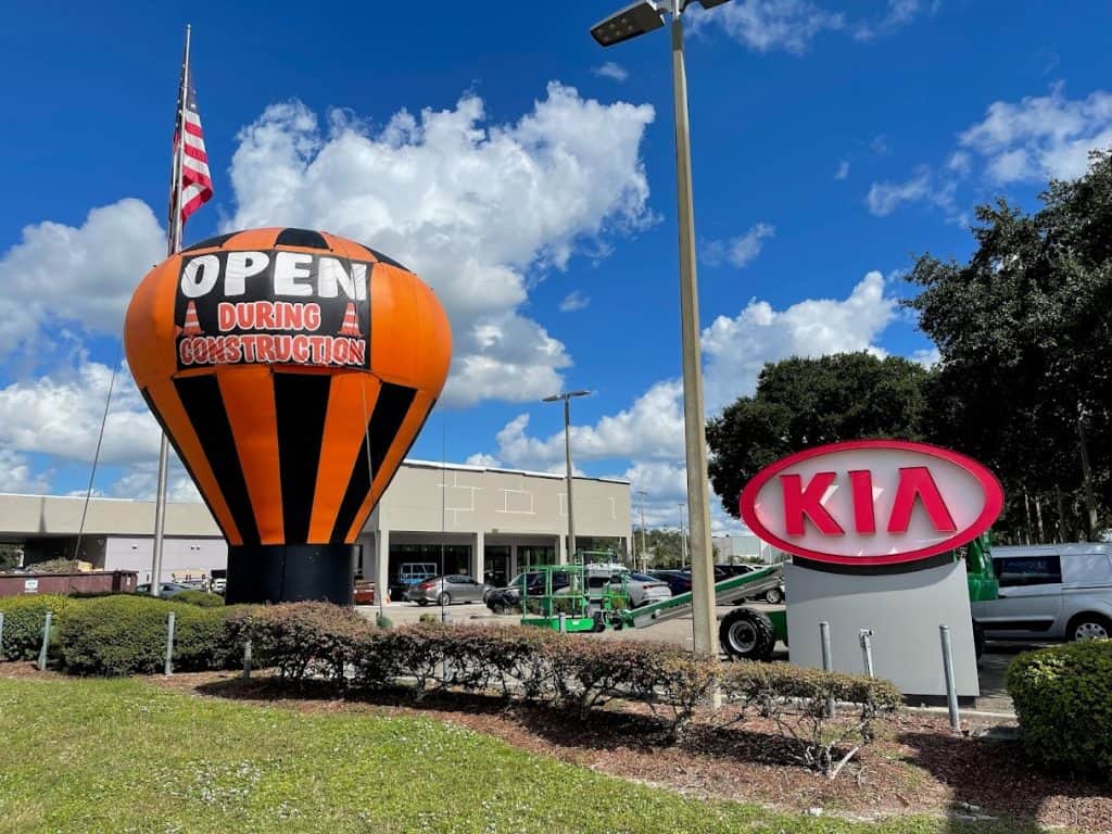 Custom inflatable advertising with banners for rent in Florida from Giant Promotions.